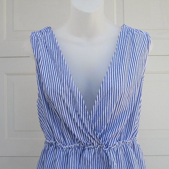 Banana Republic blue white cross back blouse M - Picture 4 of 8